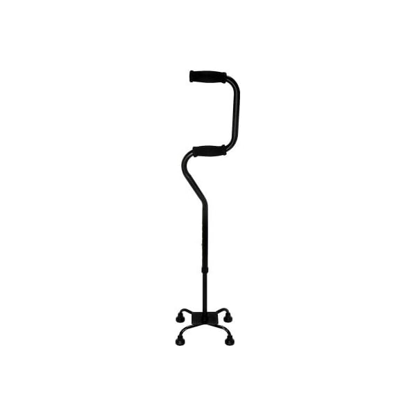 Healthsmart Quad Cane, Sit To Stand Walker, Adjustable Quad Cane, 4 Foot Base, Foam Handles, Black 502-1510-0200 - main